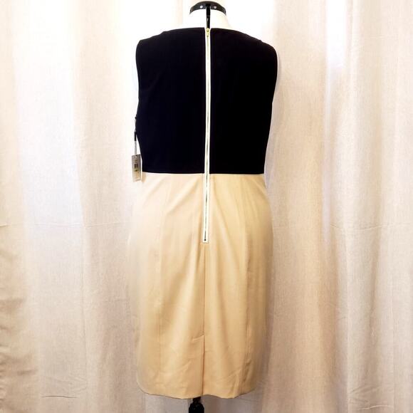 Calvin Klein Colorblock Sheath Dress - Tan & Black, Size 18W - Picture 5 of 8